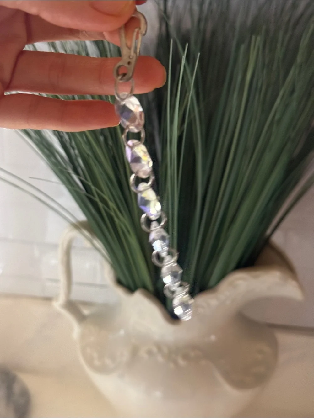 Handmade sun catcher prisms Crystal Drop Dangle Keychain purse charm Iridescent